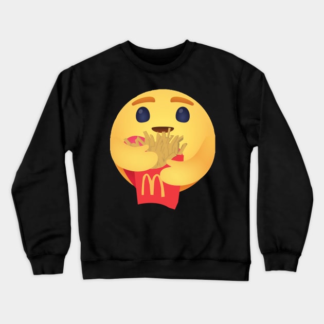 Fries New Facebook Emoji Hug Reaction Crewneck Sweatshirt by Hevding